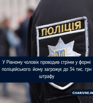 У Рівному чоловік проводив стріми у формі поліцейського: йому загрожує до 34 тисяч грн штрафу