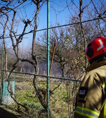 Через спалювання сухої трави ледь не згоріла господарська споруда в Ужгороді