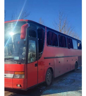 Російські війська вдарили по рейсовому автобусу «Харків – Великий Бурлук»