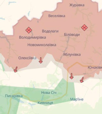 DeepState: Россияне продвинулись возле Яблуновки в Сумской области