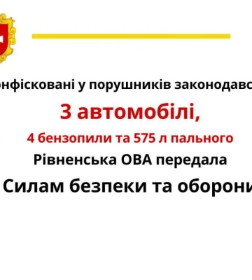 Сили оборони отримали автівки та обладнання з Рівненщини