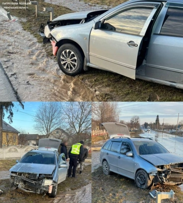 Дубенські патрульні склали протокол на водія, який скоїв ДТП