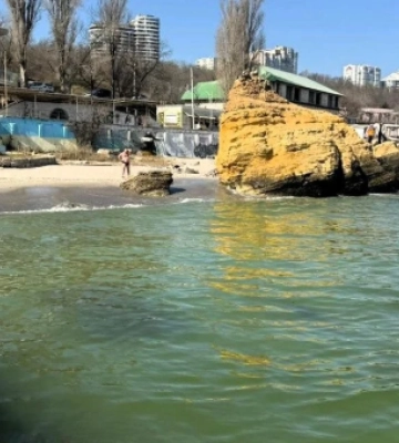 На одеських пляжах у морі почали з'являтися жовті плями