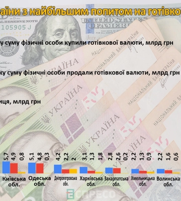 Більш як пів мільярда доларів готівкою за місяць: у яких областях України найактивніше скуповують валюту