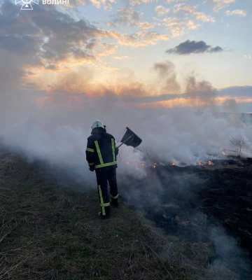 У Луцькому районі – дві масштабні пожежі через паліїв трави