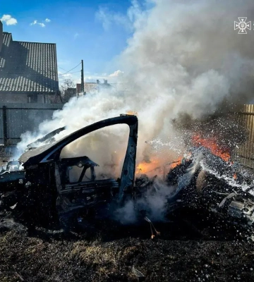 Самое дорогое кострище сезона: в Яворове из-за сухой травы сгорела «Tesla»