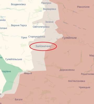 РФ просунулася поблизу Залізничного в Запорізькій області, - DeepState. КАРТА