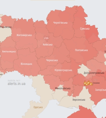 У сусідніх зі Львівщиною областях повітряна тривога через масовану атаку дронів