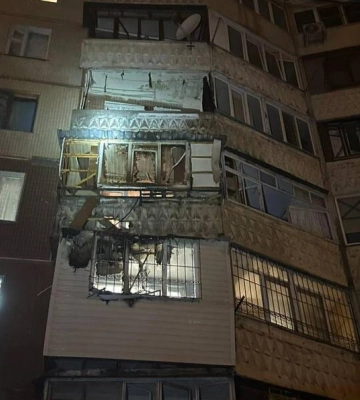 В Одессе дроны попали в 9-этажку, есть пострадавший