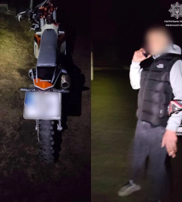 На Рівненщині патрульні виявили п’яного неповнолітнього за кермом мотоцикла