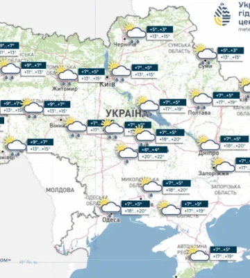 В Україні найближчими днями переважно без опадів