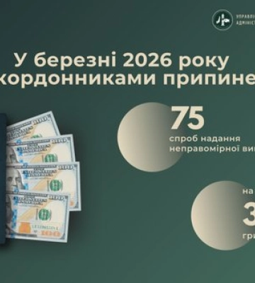 У березні прикордонники припинили 75 спроб надання неправомірної вигоди на суму понад 375 тис. грн.