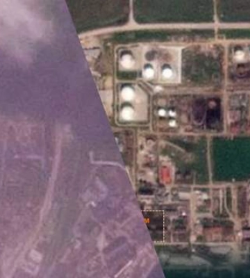 Пожар и клубы дыма: появились спутниковые снимки с последствиями поражения нефтебазы в Феодосии