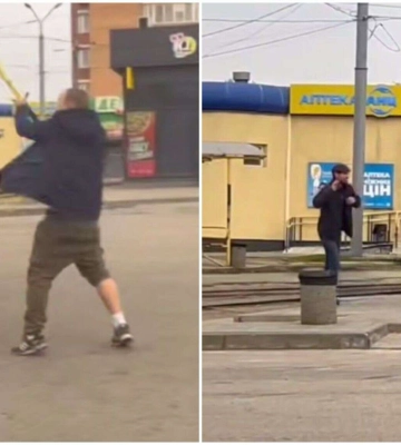 В Днепре на Грушевского мужчина с топором бросался на людей