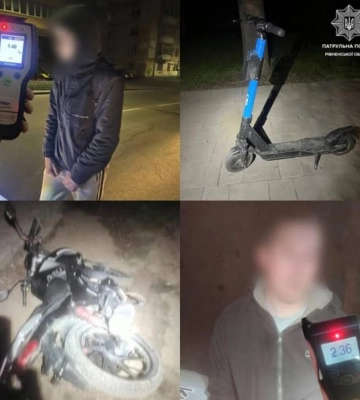 Уночі в Рівному патрульні зупинили п`яного водія електросамоката