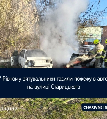 У Рівному рятувальники гасили пожежу в авто на вулиці Старицького