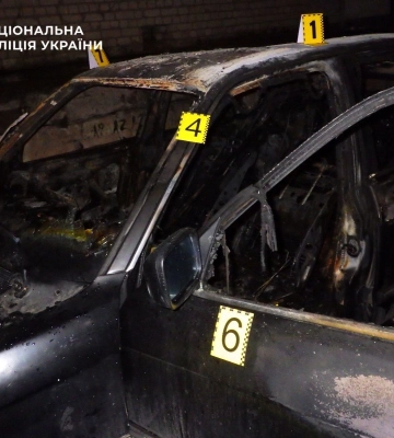 Київські поліцейські затримали двох злодюг, які обікрали та підпалили автомобіль