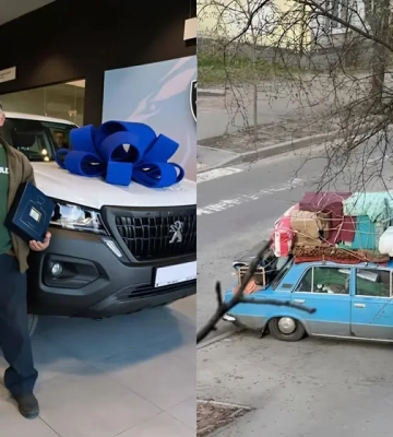 «Потребление будет как у жигуля». Переселенцу из Донецкой области, который собрал в одном авто всю жизнь, подарили новую машину