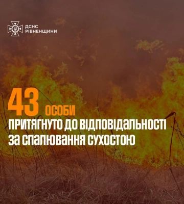 За підпал сухої трави на Рівненщині вже оштрафували понад 40 людей