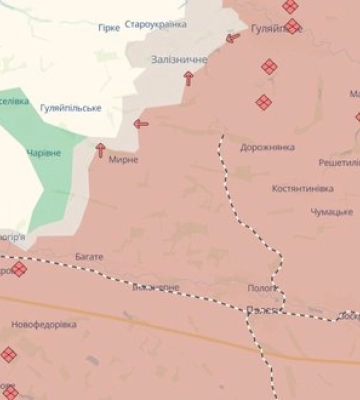 Ворог має просування біля Мирного на Запоріжжі, - DeepState. МАПА