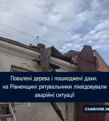 Повалені дерева і пошкоджені дахи: на Рівненщині рятувальники ліквідовували аварійні ситуації