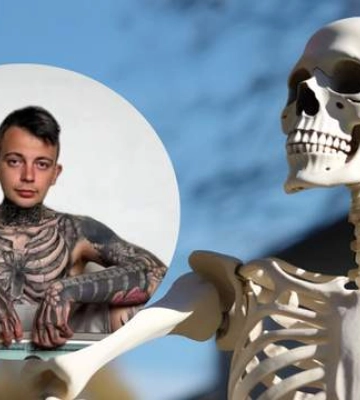 Воссоздал скелет на коже: медбрат из Дрогобыча побил мировой рекорд Zombie Boy