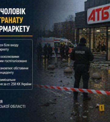 У Харкові чоловік підірвав гранату біля супермаркету