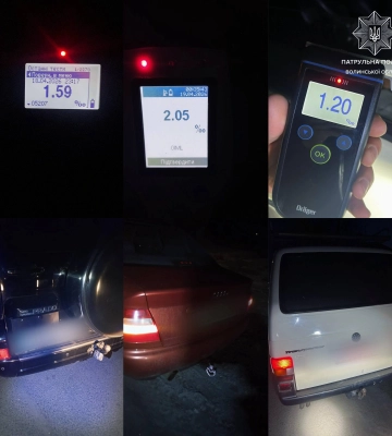 У Луцьку і Ковелі масово ловили п’яних водіїв: 8 випадків за ніч
