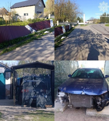 На Рівненщині водій у стані сп’яніння в’їхав у паркан під час втечі