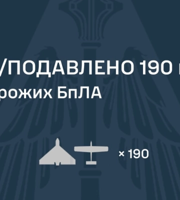 Росія запустила по Україні 210 дронів: ППО знешкодила 190, є влучання на 14 локаціях