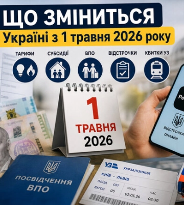 Тарифи, субсидії, ВПО та відстрочки: що зміниться в Україні з 1 травня