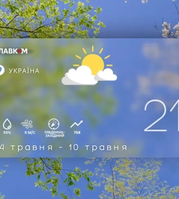 Прогноз погоди на тиждень 4 – 10 травня 2026 року