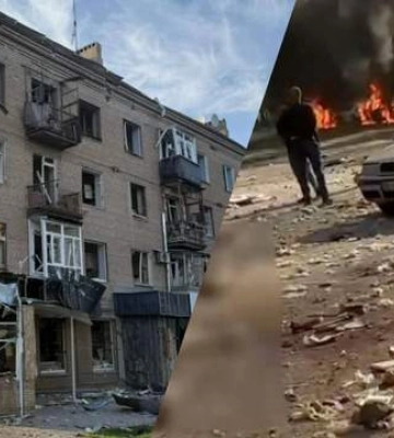 Палаючі машини та крики людей: з'явилося відео перших секунд після авіаудару по Краматорську