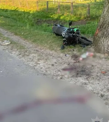 Мотоцикл врезался в дерево: погибли двое подростков. ФОТО