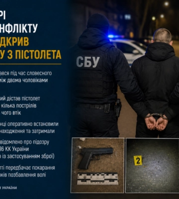 У Житомирі під час конфлікту чоловік відкрив стрілянину з пістолета