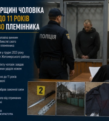 На Житомирщині чоловіка засудили до 11 років за вбивство племінника