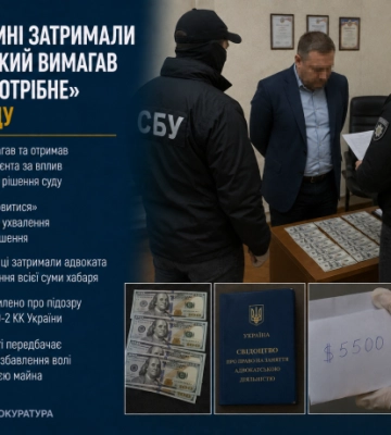 На Харківщині затримали адвоката, який вимагав $5500 за «потрібне» рішення суду