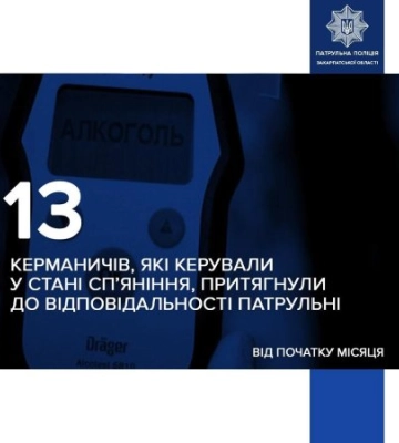 Алкоголь за кермом: у Закарпатті за кілька тижнів покарали вже 13 водіїв — які штрафи доведеться платити
