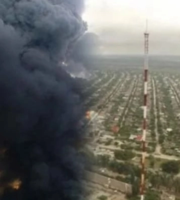 ВСУ показали момент удара по телевышке в оккупированном Мелитополе (видео)