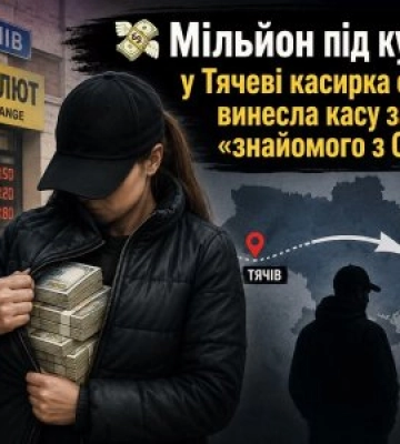 Мільйон під курткою: у Тячеві касирка обмінника винесла касу заради «онлайн-коханого» з Одеси