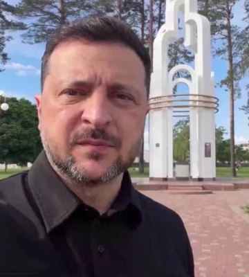 Зеленський записав звернення на кордоні з Білоруссю