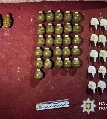 На Київщині затримано чоловіка, який зберігав удома понад 30 гранат