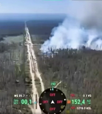 Масштабна лісова пожежа спалахнула біля зони бойових дій на Харківщині