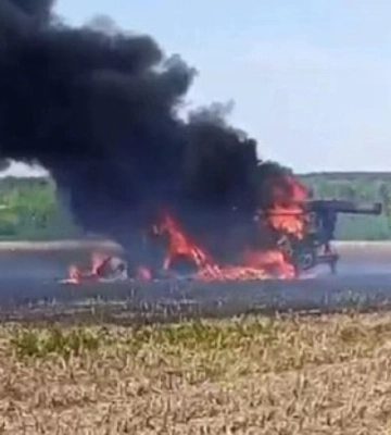 российские войска уничтожили комбайн во время полевых работ в Сумской области - ОВА