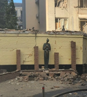 Нічний обстріл столиці: пошкоджено будівлю Національного художнього музею України