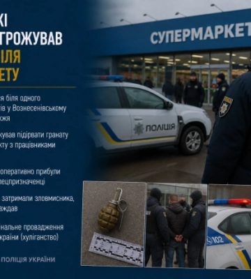 У Запоріжжі п’яний чоловік з гранатою тероризував магазин