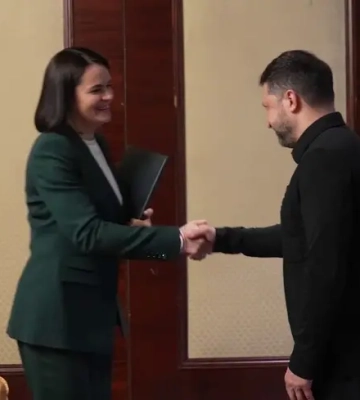 "Україна ніколи не була загрозою для Білорусі": Зеленський у Києві зустрівся з Тихановською