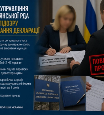 Начальниці управління освіти Деснянської РДА оголосили підозру через неподання декларації