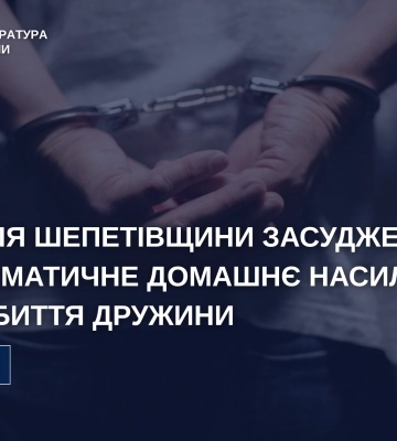 На Хмельниччині чоловіка засуджено за систематичне домашнє насильство, - прокуратура