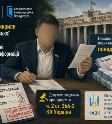 Скрыл займы на 58 млн грн: НАБУ разоблачило депутата Одесского облсовета